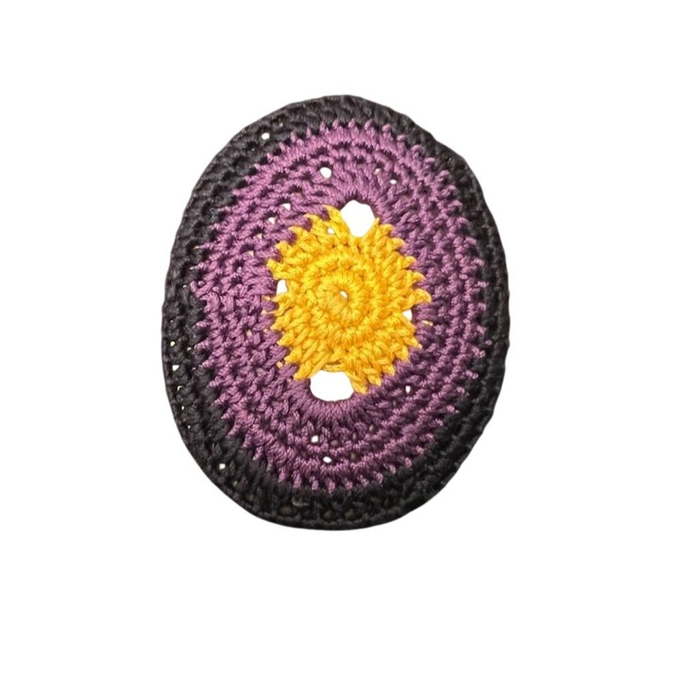 Prada  Multicolor Crochet Oval Brooch Pin Vintage Charm